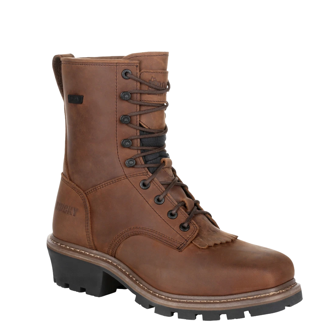 Rocky Men's Logger Composite Toe Waterproof Dark Brown Work Boots RKK0277