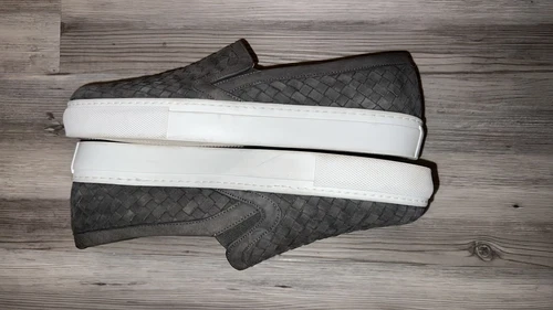 M. Gemi 42 Cerchio Dove Gray Woven Nubuck Leather Slip On Loafers Shoes - Picture 4 of 7