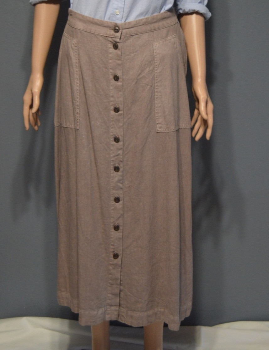 Universal Thread Sz Small Brown Long Button Front… - image 1