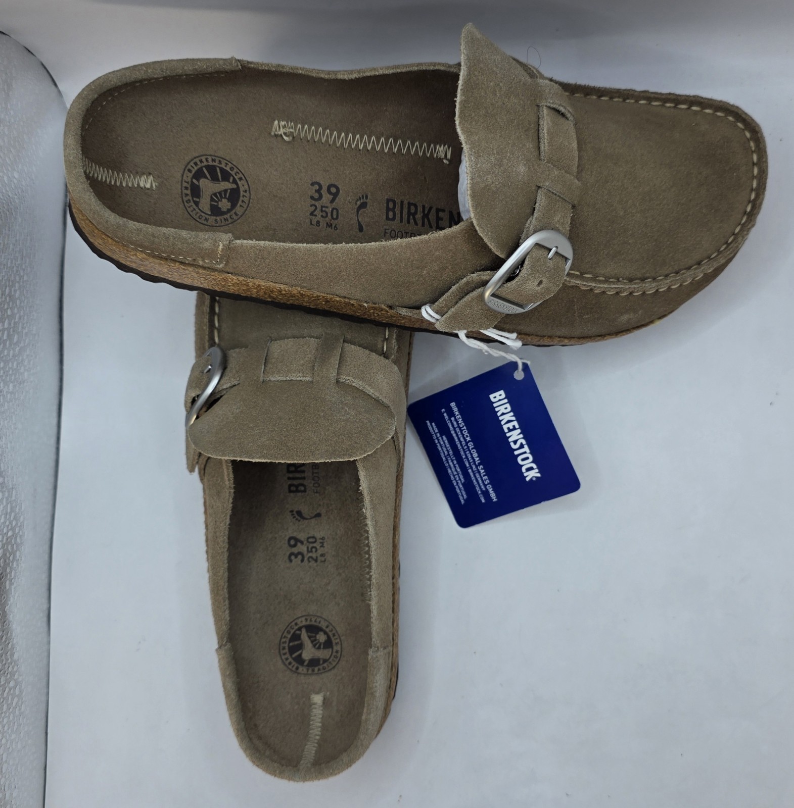 Birkenstock Buckley Moccasins Leather Suede Gray Taupe Color Narrow image 3