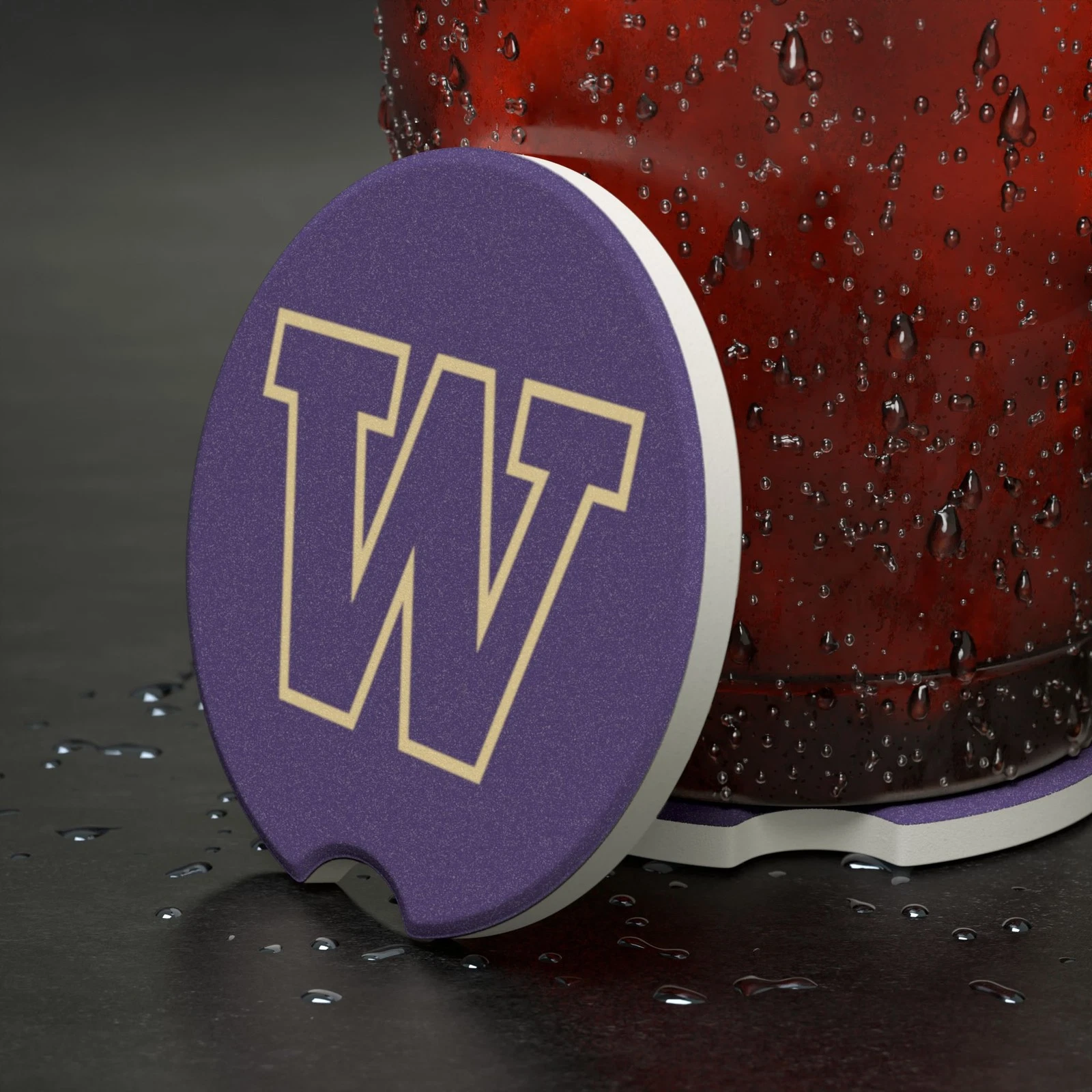 Washington Huskies Car Coaster – NCAA College Football Cup Holder Insert