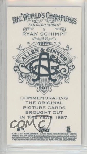 2017 Topps Allen & Ginter's X Mini Ryan Schimpf #9 Rookie RC - Image 2 of 2