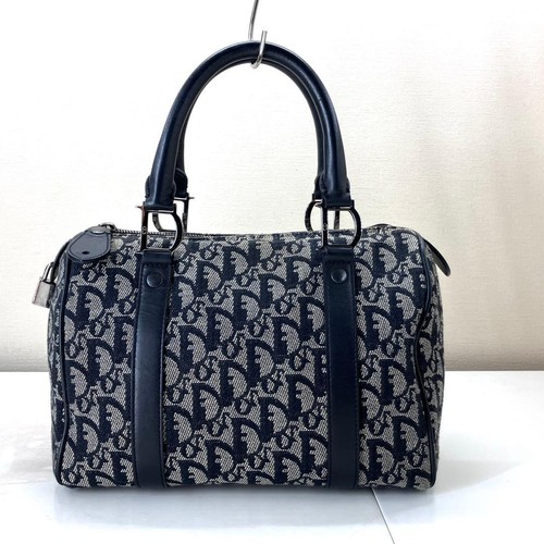 Dior 3572 Mini Boston Tote Bag Crocodile Leather Gold Used Authentic