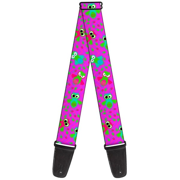Guitar Strap - Flying Owls W/Leaves Purple/Multi Color (Us Import) ACC NEU-image