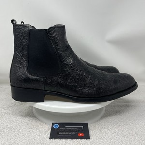 Robert Graham Breton Chelsea Boots Mens Size 9 Black‎ Embossed Skull Roses Robert Graham Boots | eBay main image 2