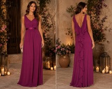 David's Bridal Women's V-Neck Sleeveless Chiffon Bridesmaid Dress Style F15530