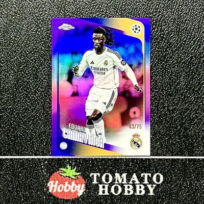 EDUARDO CAMAVINGA /75 PURPLE REFRACTOR TOPPS CHROME UEFA 2025-26 REAL MADRID