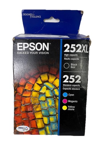 Epson 252XL/252 Black/Tri-Color Ink Cartridge 4 Pack Genuine Original OEM 2025