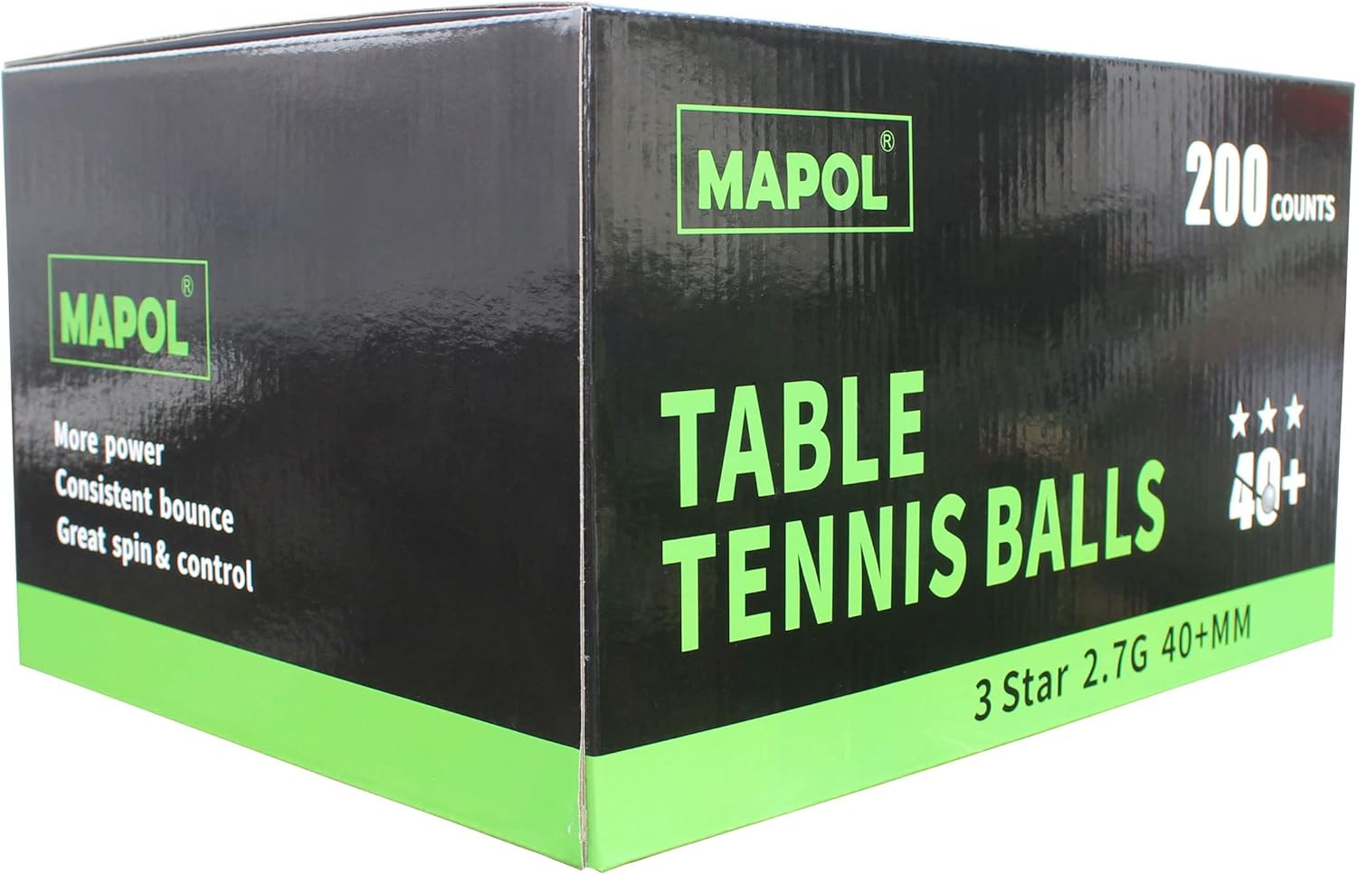200 Count Table Tennis Balls, 3 Star Advanced Training Ball, Bulk Ping Pong Ball