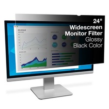 3M PF240W1B Privacy Filter for 24 inch widescreen LCD monitor. Black anti-glare
