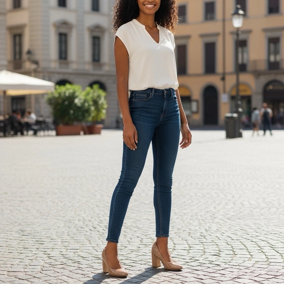 Zapatos de salón Nine West para mujer Yunip de charol tostado talla 6,5 tacones de bloque Foto 2 de 4