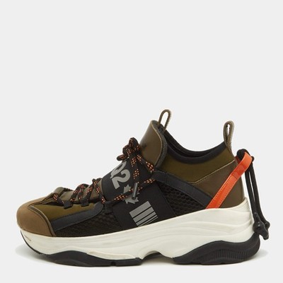 Dsquared2 Multicolor Neoprene and Suede Run Ds2 Sneakers Size 39