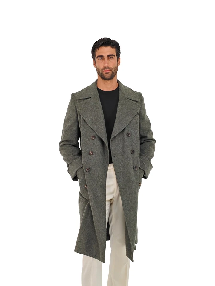 $3600 RUBINACCI "Ulster" Green Double Breasted Coat 100% Cashmere 38 US / 48 EU - Image 3 of 4