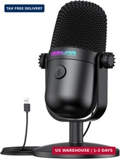 Gaming Microphone with Noise Cancellation Mute Button, USB Condenser Mic for S