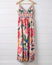 SHEIN Maxi Dress Size 10 UK M Tropical Parrot Floral Print Pink Summer Holiday
