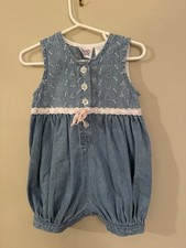 Vintage 90s Denim Romper  Small Steps  18 Months