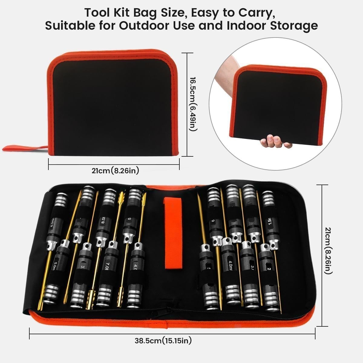 Tool Kit - 16pcs Screwdriver Set Includes Flat, Phillips, He