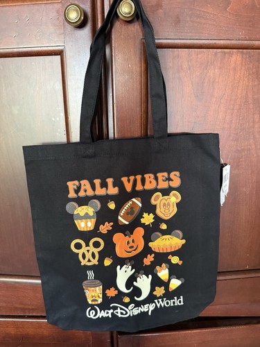 New Disney Parks Walt Disney World Bag Tote 2025 Fall Vibes Canvas NWT Halloween