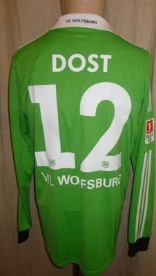 VfL Wolfsburg Adidas Long Sleeve Matchworn Jersey 2013/14 ''VW'' + No.12 Dost Size L
