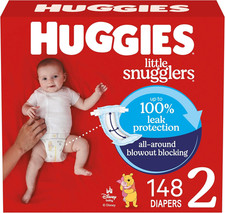 Huggies Little Snugglers Size 2 Diapers, 148 Count 12-18 lbs 