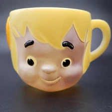 Vtg 70's Plastic Flintstones Multi Vitamin Bam Bam Mug Cup- FF Mold & Die Dayton