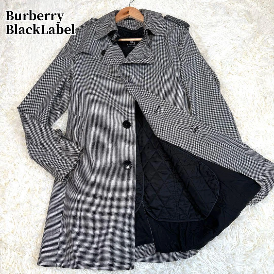 Trench cappotto Burberry Black Label fodera trapuntata lana grigio taglia M autentico