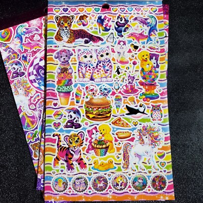 Lisa Frank Sticker Book Over 600 Stickers Lot of 3 Books 90's