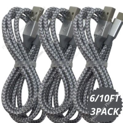 3PACK Fast Charger USB Cable 6FT/10FT For iPhone XS XR Max 6 7 8 11 12 13 Pro