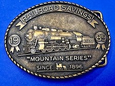 Railroad Savings  Loan Mountain Series 1985 4 Collector Series Belt Buckle