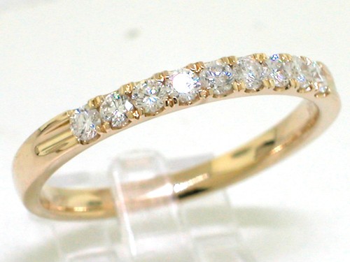 Memory Brillant Ring 585 Gelbgold 14Kt Gold 9 Brillanten 0,32ct Wesselton Si - Bild 3 von 6