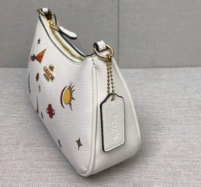 Borsa a tracolla Coach X Observed By Us Teri nuova con etichetta in pelle con stampa gesso