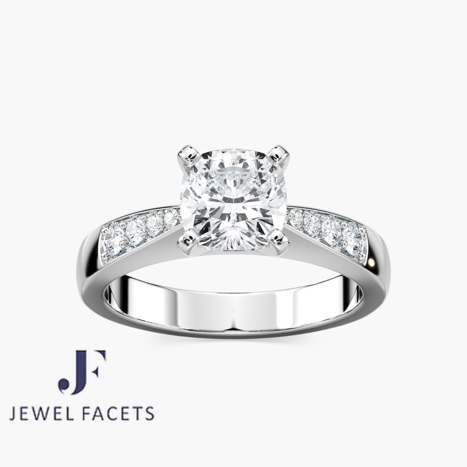 1.69 Ct F VS Square Cushion Diamond Engagement Ring IGI Certified Lab Grown 14k Gold image-2