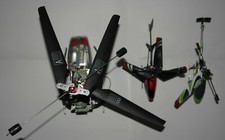 2x RC Mini Helikopter Akku Hubschrauber Teilweise Kaputt Ersatzteile an Bastler