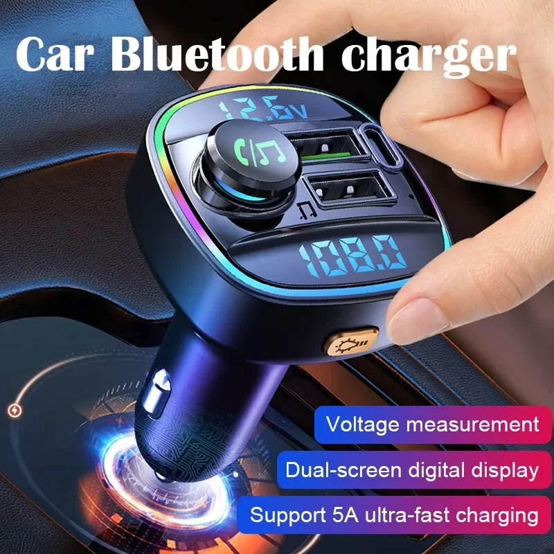 Bluetooth 5.0 Car Wireless FM Transmitter Adapter USB PD Charger AUX Hands LOT - Image 4 of 4