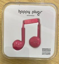 Happy Plugs (Genuine) Red wireless Headphones Mic/Remote