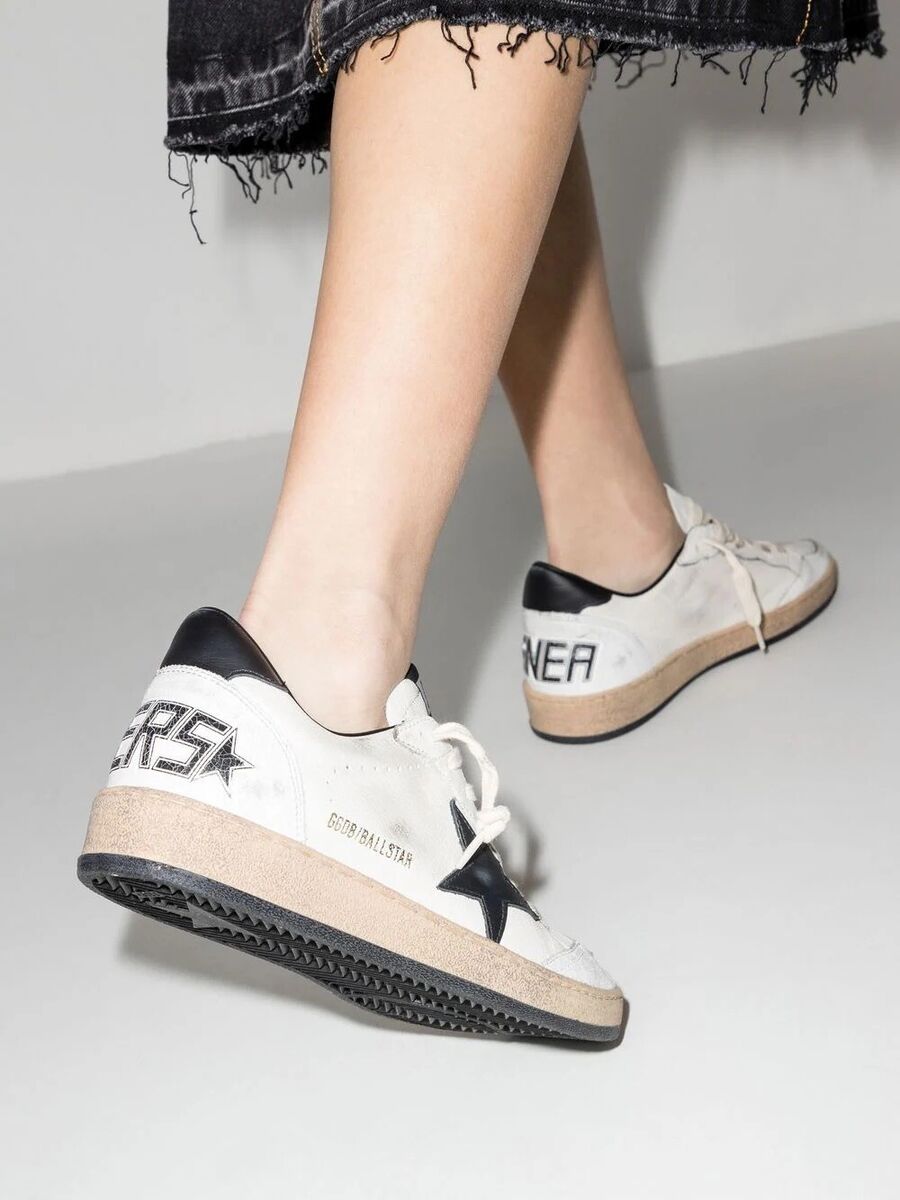 Golden Goose Ball Star Sneaker White Leather/Black sz 36 New Golden Goose Ball Star Sneaker White Leather/Black sz 36 New