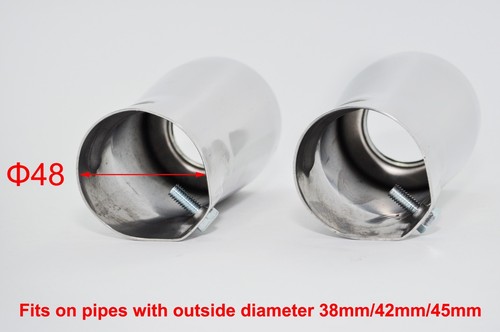 Exhaust Tailpipe tips trims Honda Accord Civic Rafaga Ascot Acura Integra 84-89 - Picture 4 of 8