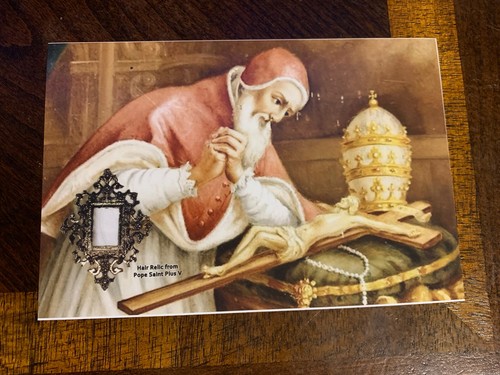 Saint Pope Pius V hair strand lock relic Catholic Church Ex Capillis holy