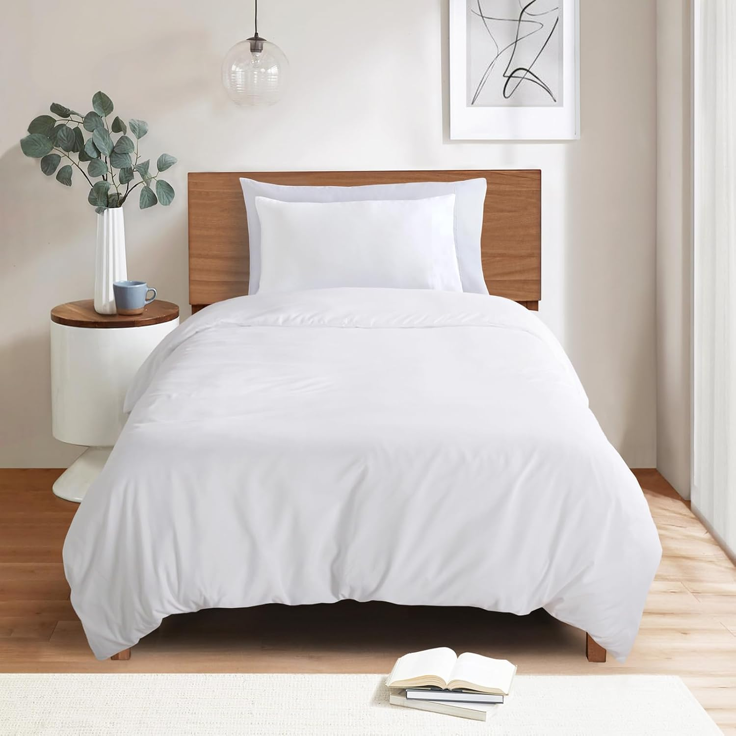 White Twin Duvet Cover - Duvet Cover Twin - Soft and Breathable Twin Bedding Set