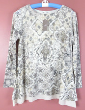 SC000924- NWT J JILL Womens Soft Cotton Polyester Sweater Geo Lined SP 119