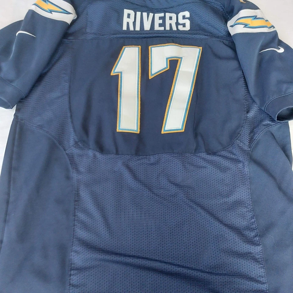 NFL Chargers Football Philip Rivers #17 NIKE On Field Navy Blue Jersey Sz 52 - Image 4 of 4