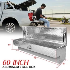 Aluminum 60 Inch Side Mount Tool Box Side Truck Box with Paddle Latch Silver