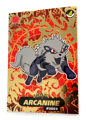 2025 POKEMON STAINED GLASS Crystal Card #E04 ARCANINE SHADOW
