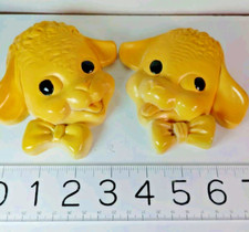 Vintage Lamb Sheep Wall Hangings Plaster Chalkware Baby Nursery Mid Century