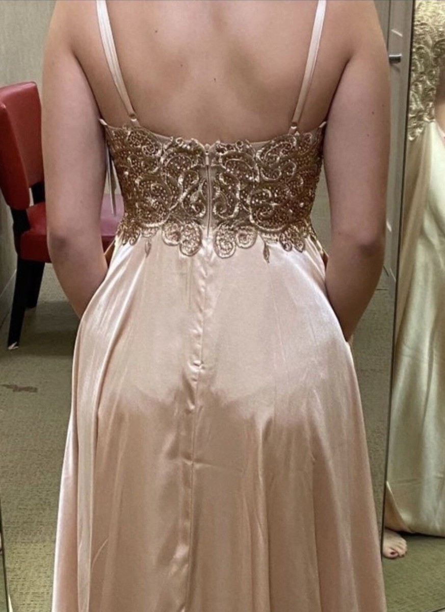 Champagne/Rose Gold colored Formal Dress with beautiful sequin detail. size 3 | eBay Champagne/Rose Gold colored Formal Dress with beautiful sequin detail. size 3 | eBay