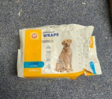 Arm  Hammer Disposable Wraps For Male Dogs Large 18"-27'' Waist 10 Pack OPENED