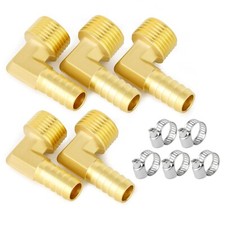5x 1/2 HOSE BARB ELBOW X 1/2 MALE NPT Brass Pipe Fitting Gas Fuel Water air
