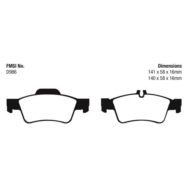 Pastillas de freno traseras EBC Redstuff cerámica bajo polvo para Mercedes-Benz CLS400 15-16 Foto 4 de 4