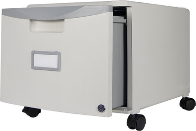 Storex Plastic -Drawer File Cabinet   Locking Document Organizer with Casters...