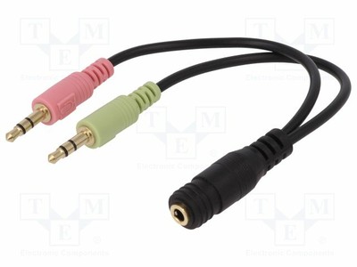 Cable Jack 3.5mm 4pin Bush, Jack 3.5mm Male 3pin x2 CA0020 O and Video Cab